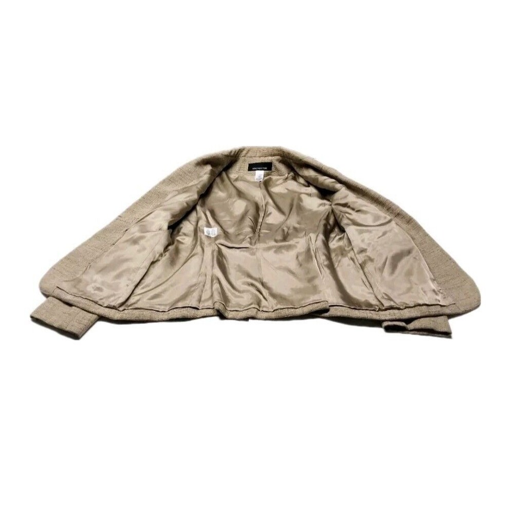 Jones New York Tan Brown Womens Blazer Size 10 Linen Blend Jacket Length 25" GUC - Picture 2 of 12